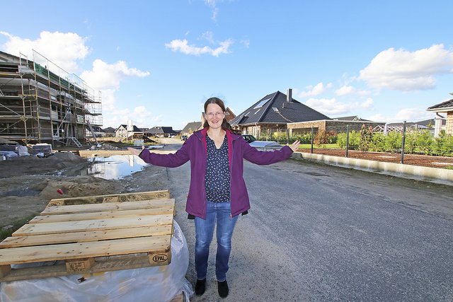 Kirchliche Präsenz im Neubaugebiet: Diakonin Miriam Schäfer Foto: jd
