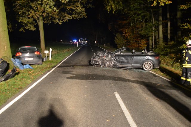 Die Unfallstelle auf der L123 | Foto: Polizei