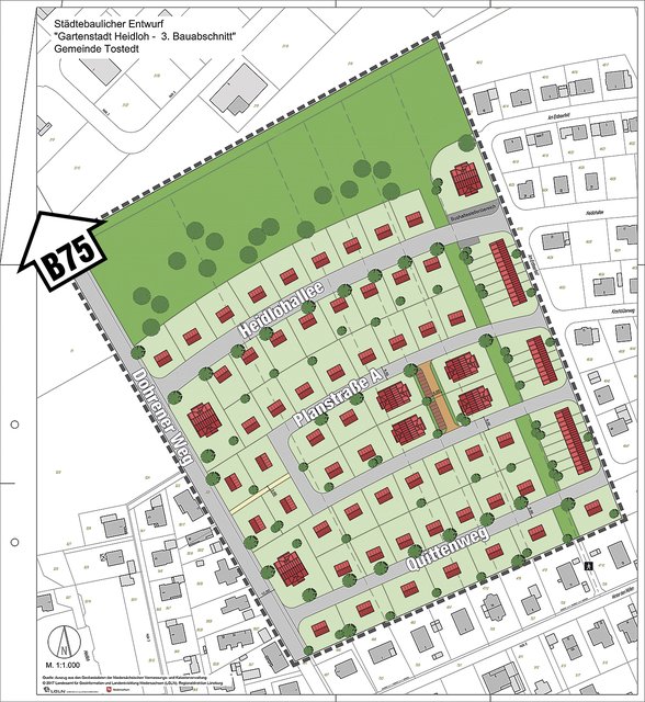 So sieht der städtebauliche Entwurf für den dritten Abschnitt der Gartenstadt Heidloh aus