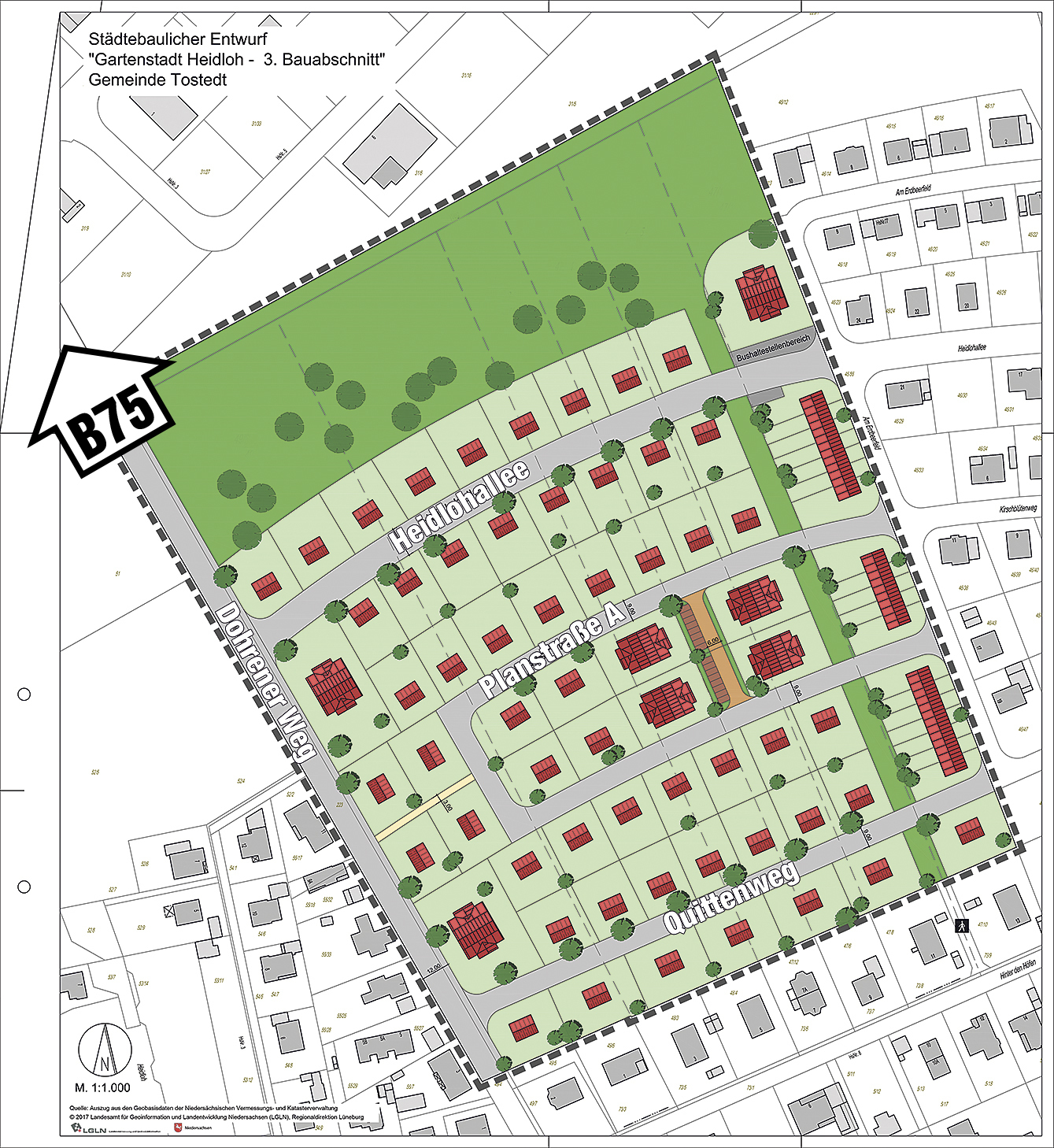 So sieht der städtebauliche Entwurf für den dritten Abschnitt der Gartenstadt Heidloh aus