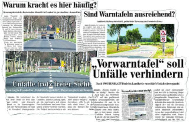 Bereits vor zwei Jahren hatte das WOCHENBLATT auf die gefährliche Kreuzung hingewiesen - erst jetzt hat der Landkreis reagiert