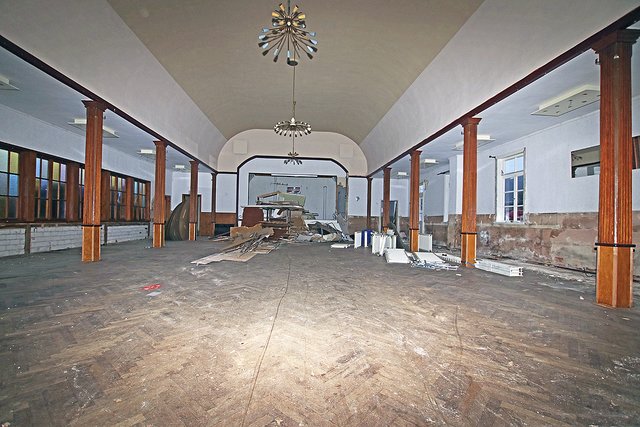 Der Festsaal war vor ein paar Tagen schon ausgeräumt.