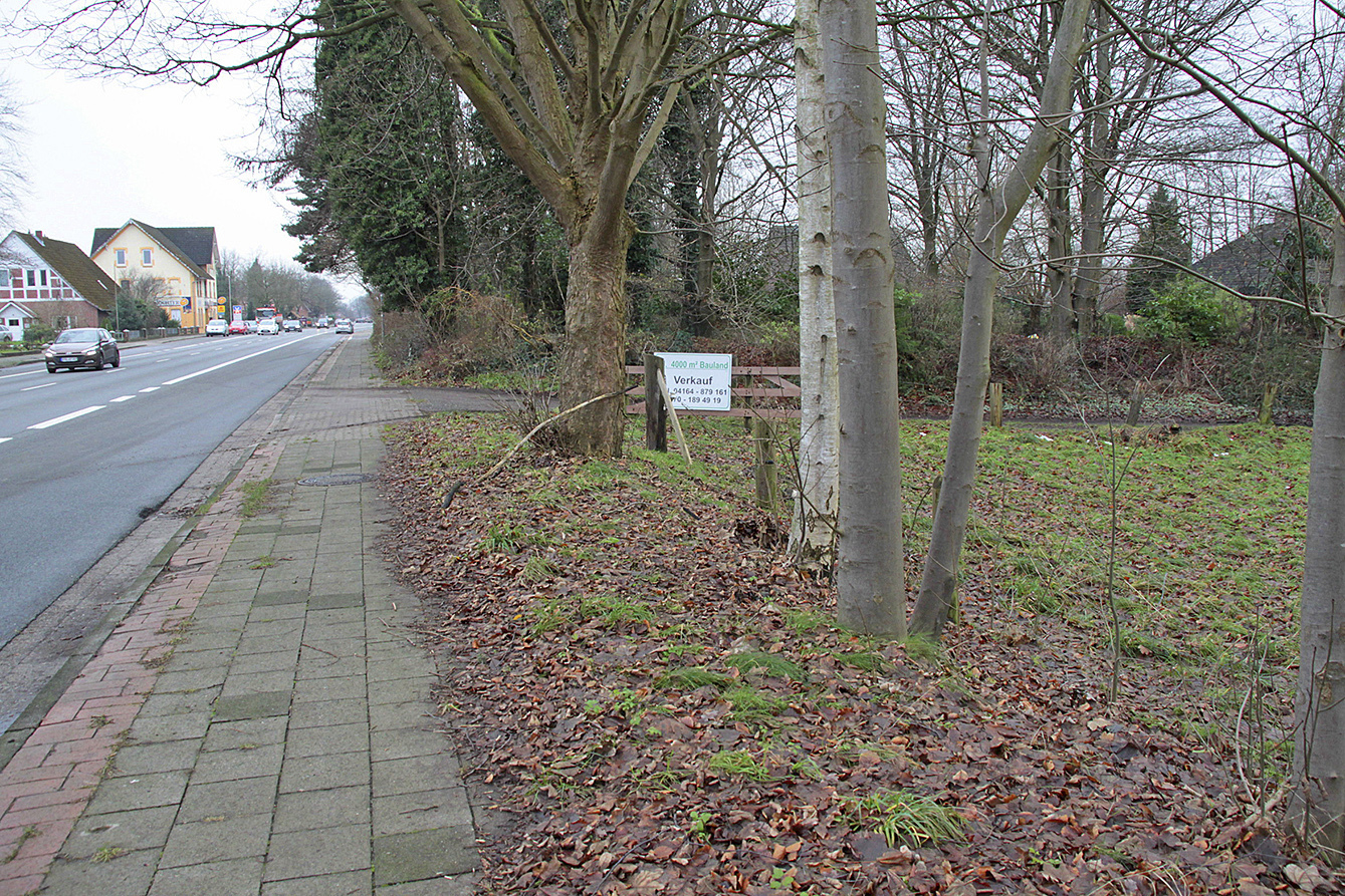 Das Privatgrundstück liegt an der Hauptstraße/B73 in Düdenbüttel Fotos: tp/B+S