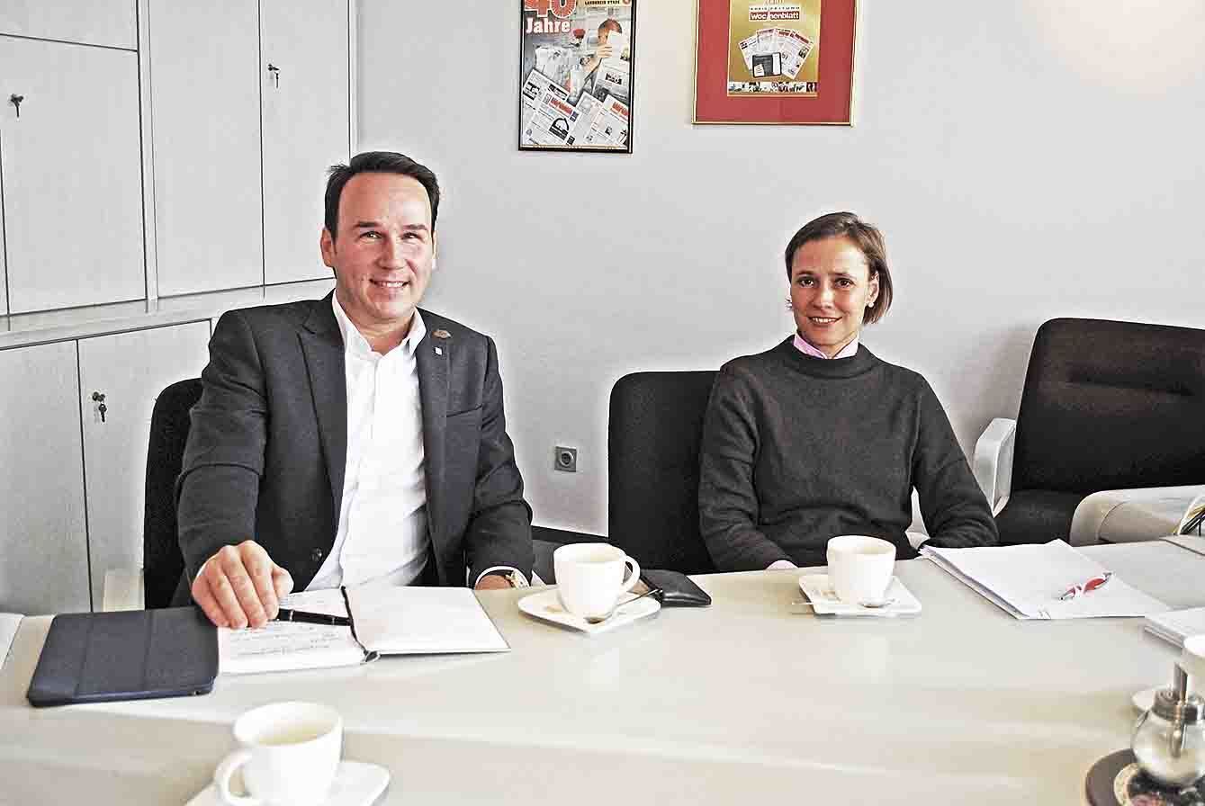 Beim Gespräch im WOCHENBLATT-Haus: Dr. Cornell Babendererde und André Bock Fotos: thl