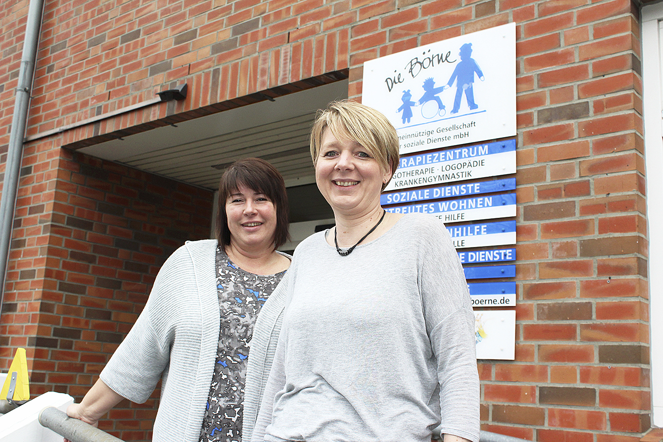 Stefanie Mencke, Geschäftsführerin der Börne (li.), und Svenja Breitkreuz, Abteilungsleiterin soziale und mobile Dienste, sind Ansprechpartnerinnen, wenn es um das neue Angebot geht