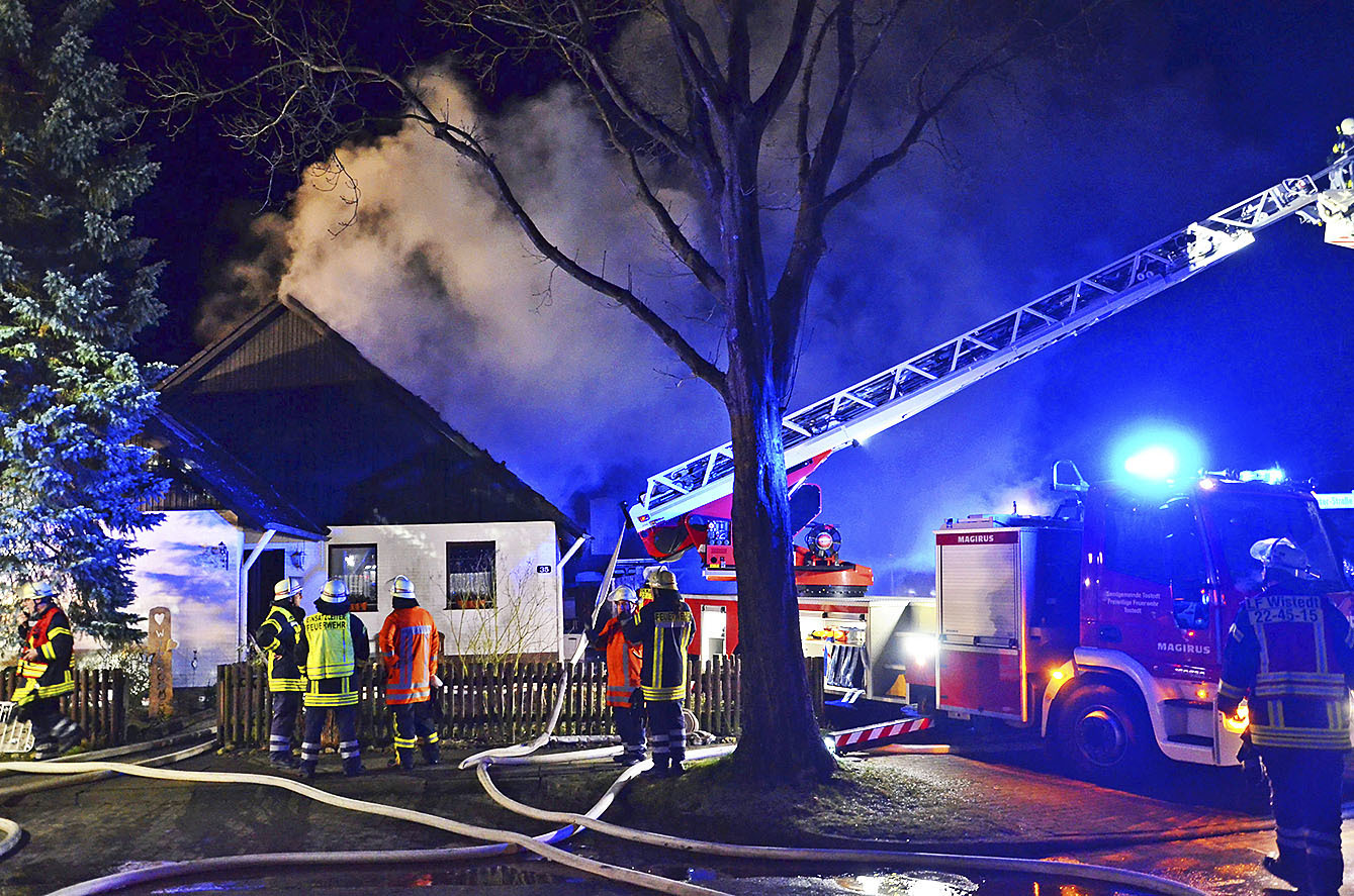 Das Obergeschoss des Hauses wurde durch das Feuer zerstört
