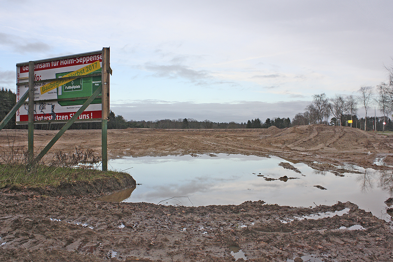 Am Tostedter Weg entsteht in diesem Jahr der neue Sportplatz des SV Holm-Seppensen