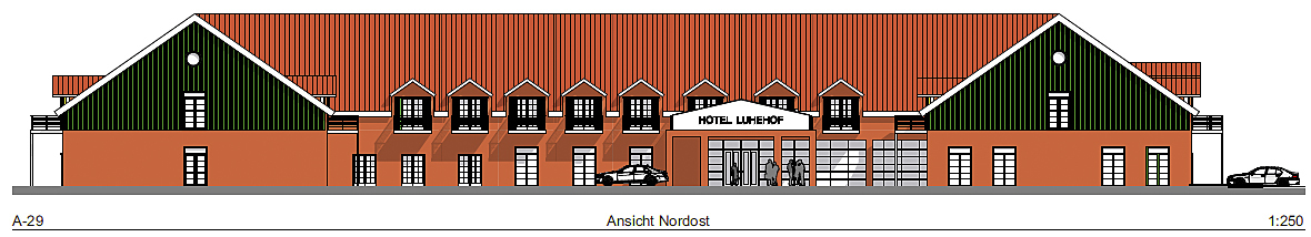 Der Vorentwurf: So könnte die Nobelherberge "Hotel Luhehof" - so ein erster Arbeitstitel - nach ihrer Fertigstellung aussehen