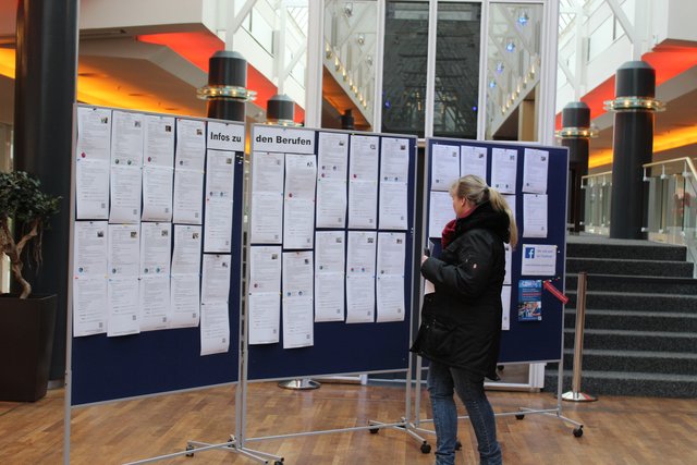 Infotafel mit Berufsbildern
