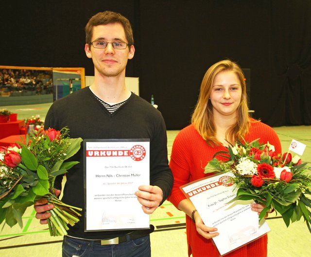 Nils Christian Müller und Jil-Sophie Eckert  wurden zur "Sportlern des Jahres 2017" gekürt