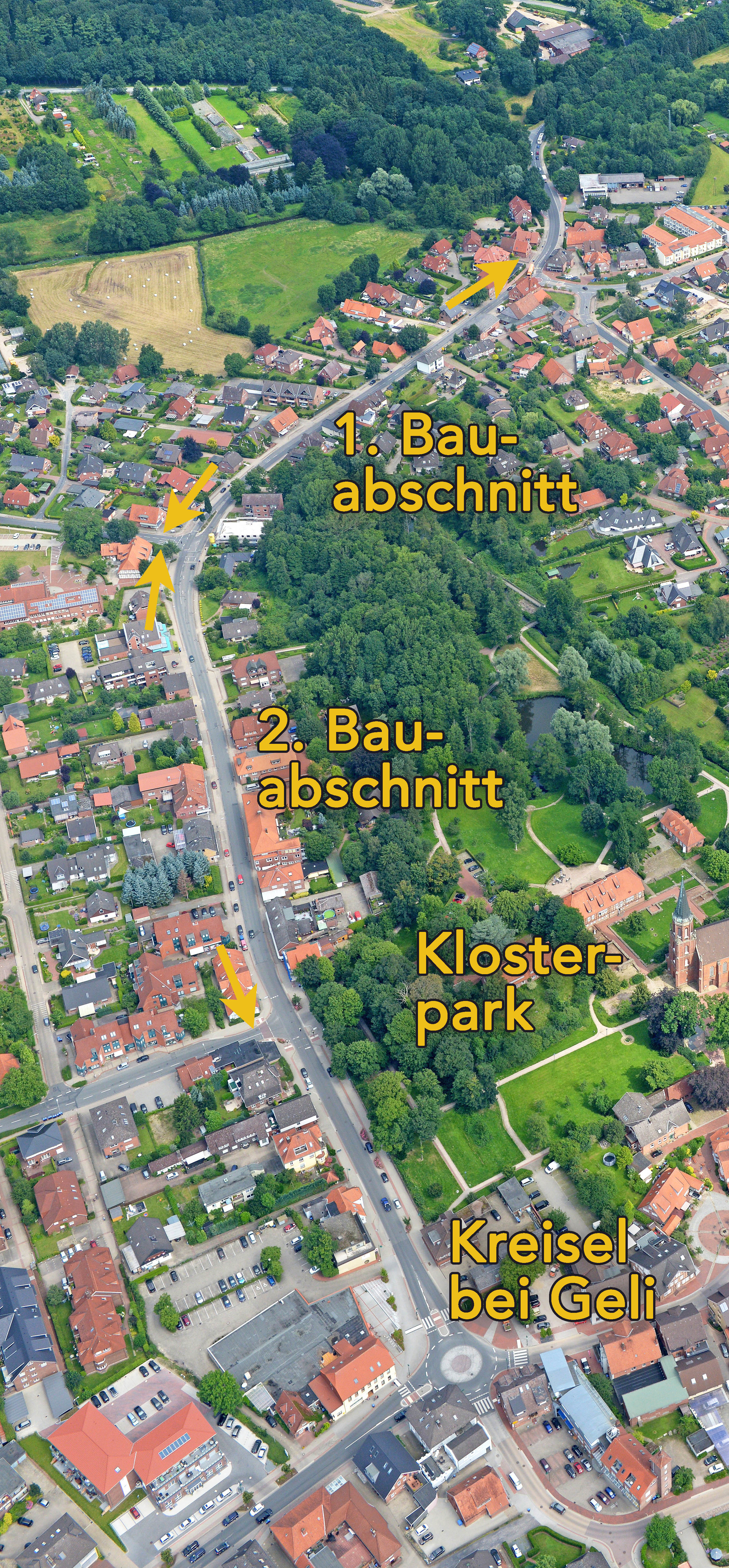 Die Herrenstraße aus der Vogelperspektive. Foto: Martin Elsen