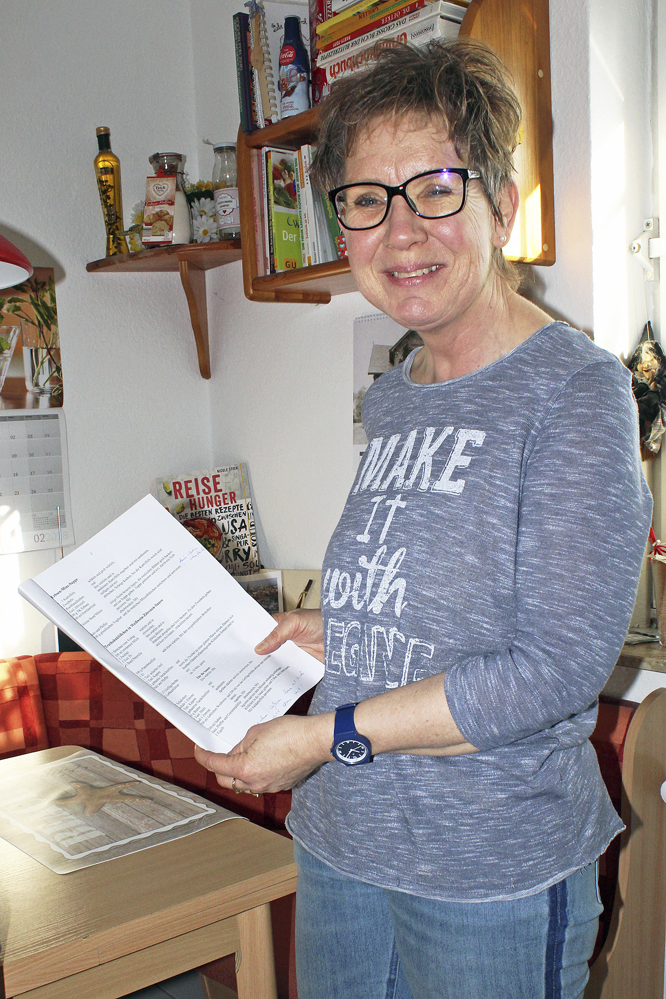 Maike Schulz hält ihr Gewicht seit vielen Jahren. In einer Wochenliste schreibt sie auf, was sie kocht