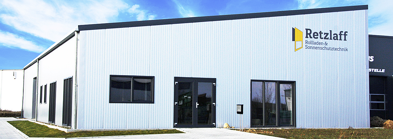 Das neue Gebäude von "Retzlaff Rollläden- und Sonnenschutztechnik OHG" am neuen Standort