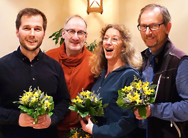 Thomas Mehlbeer (v. li.) wird im Vorstand von Detlev Schaper, Elisabeth Gisch und Helmut Unger unterstützt | Foto: Grüne Rosengarten