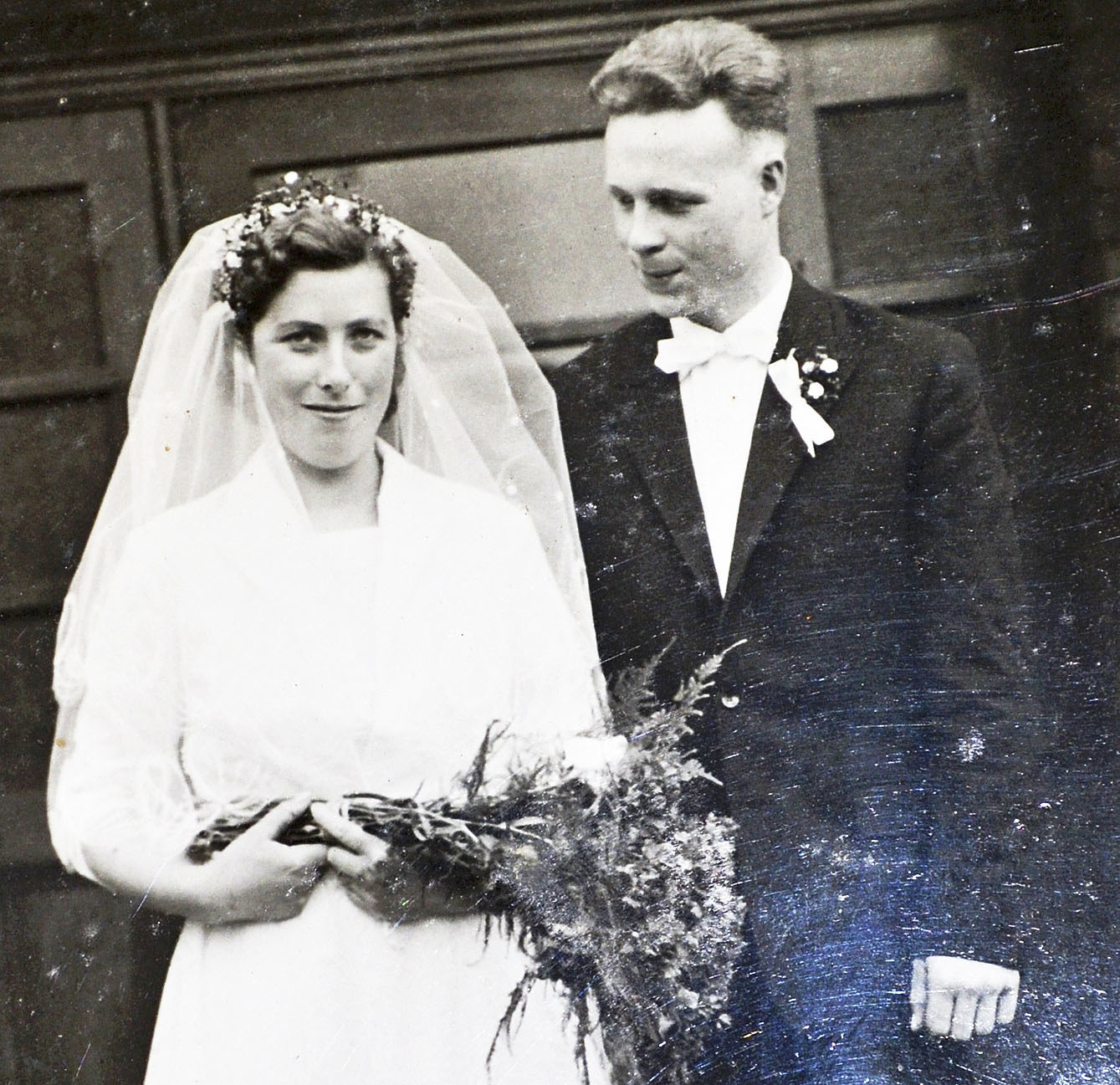 Das Paar bei seiner Hochzeit im März 1958