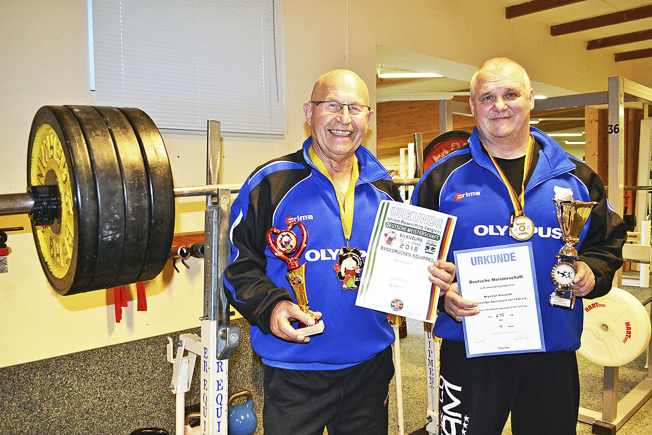 Die Deutschen Meister Konrad Merta (li.) und Krystian Slosarek