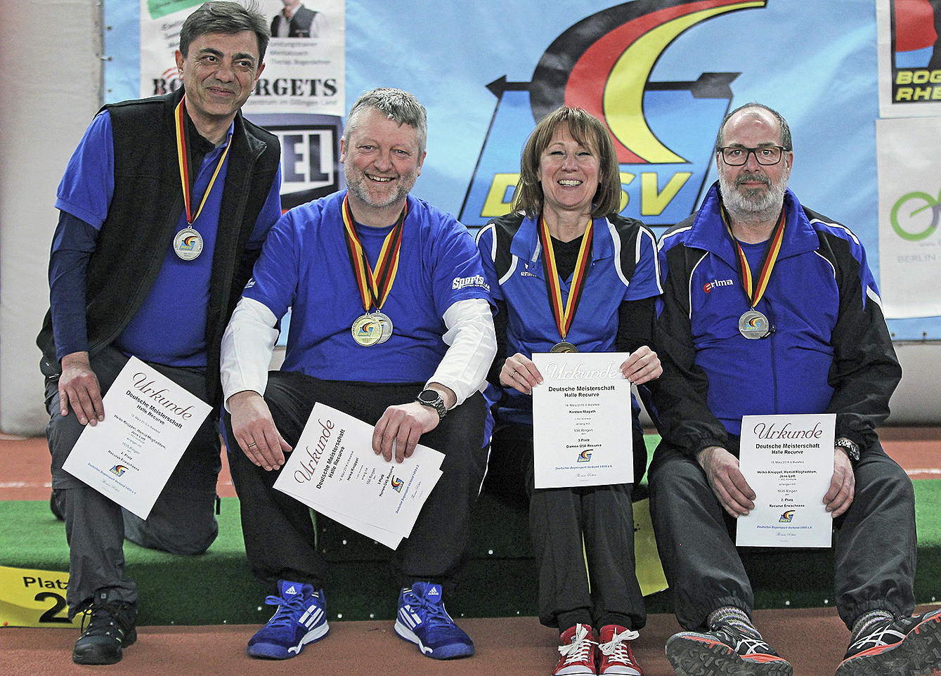 Die Nordheide-Schützen (v.l.): Hamid Mohaddam, Heiko Knüppel, Kirsten Magath, und Jens Lott