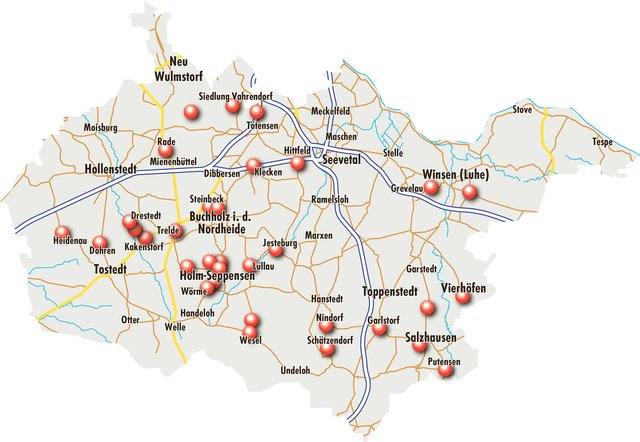 Die Grafik zeigt: Im Landkreis Harburg gibt es viele Orte mit Funklöchern