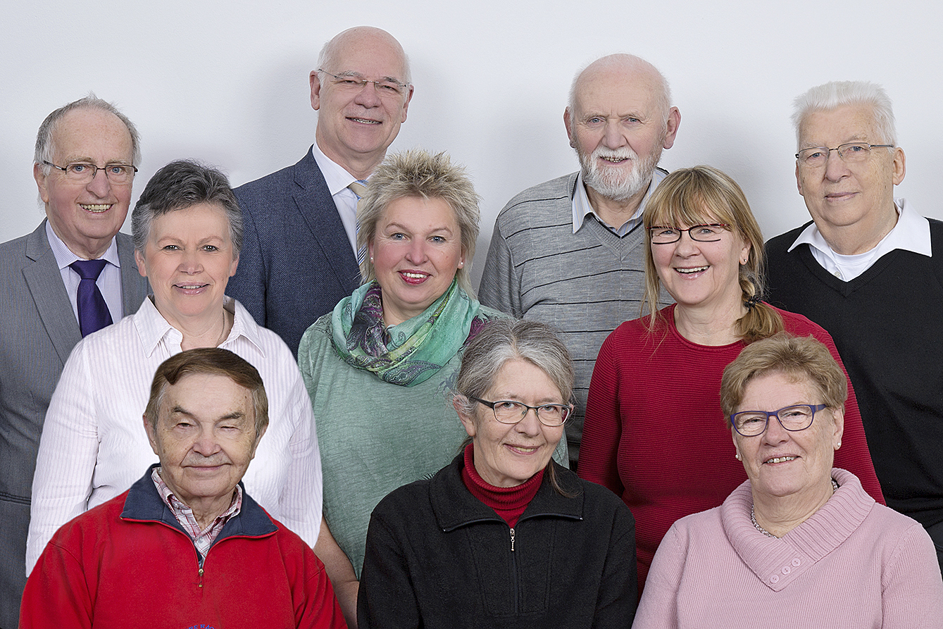 Die Mitglieder des Seniorenbeirates: Manfred O. Morning (hi. v. li.), Rolf Mau, Horst Hoferichter, Heinrich Adami sowie (hi. v. li.) Susanne Thomee-Borsutzky, Rita Fricke, Heidemarie Heermann und (vorne v. li.) Lutz Börner, Marlis Bargsten-Helmecke und Christa Bluschke