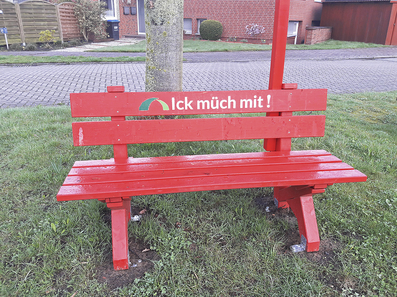 Wer auf dieser Bank Platz nimmt, freut sich über eine
Mitfahrgelegenheit