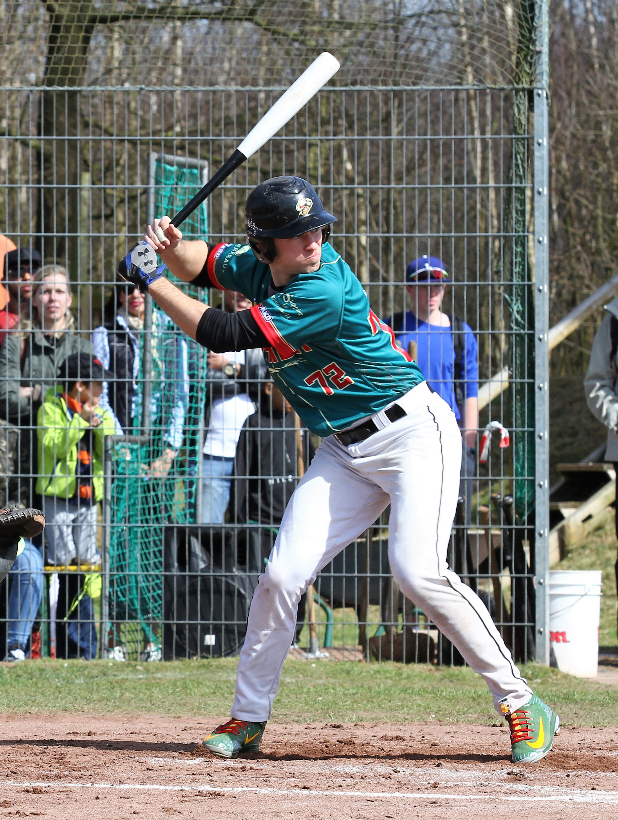 Edvardas Matusevicius holte drei Punkte für die Farmers mit einem Run Homerun
