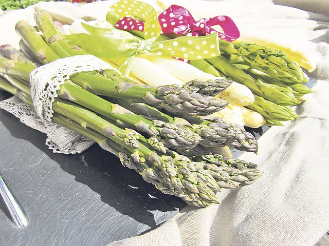 Der Spargel wird frisch gestochen und den Besuchern offeriert