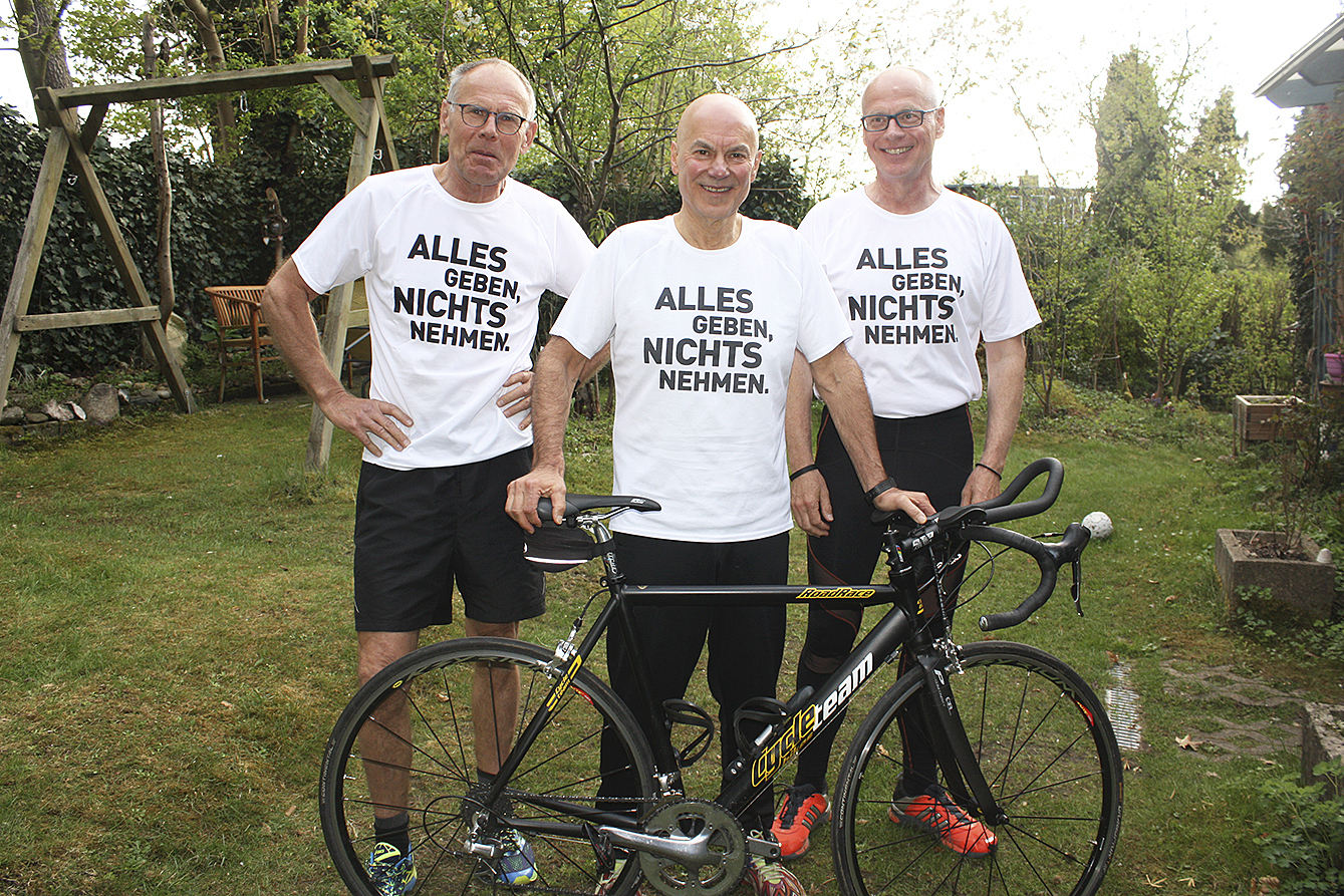 Freuen sich auf die Ironman-Staffel: (v. li.) Jochen Menzel,
Reiner Wieneke und Rainer Brase