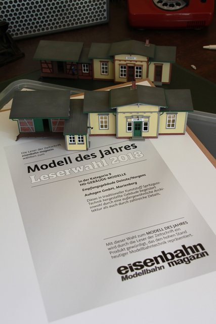 Urkunde der Fachteitschrift "Eisenbahn Modellbahn Magazzin"