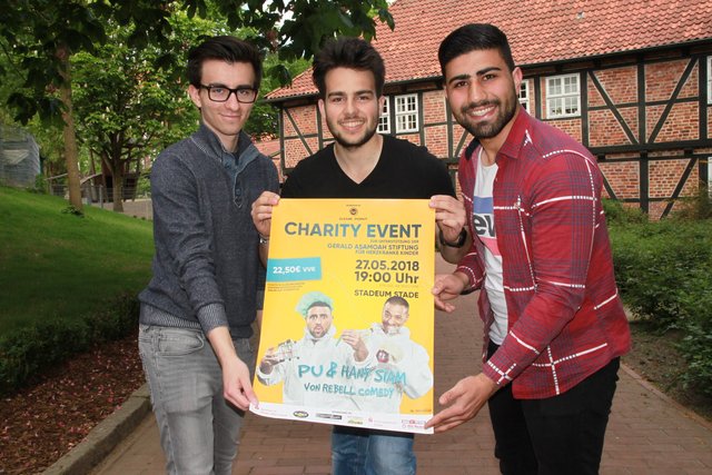 Hoffen auf viele Zuschauer beim Charity-Event (v. li.): Alexander Papst, Fatlum Morina und Eyüphan Ike