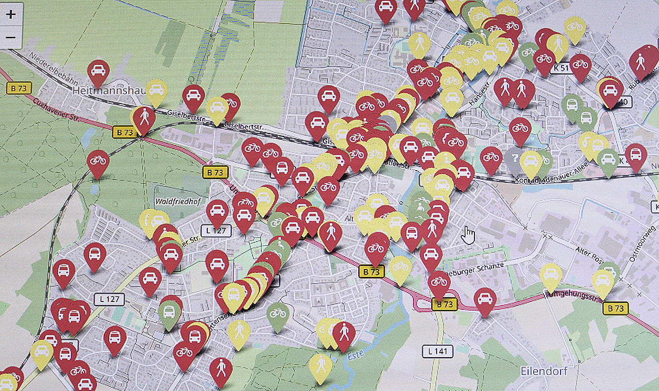 Momentaufnahme des Portals zur Bürgerbeteiligung in Sachen Verkehrsentwicklung Foto: Planersocietät/tk