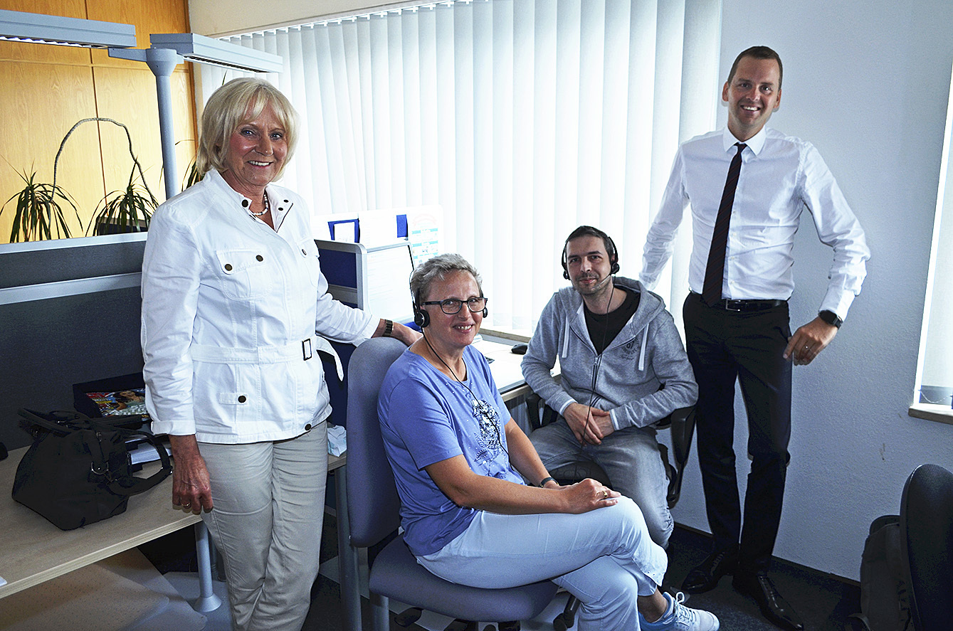 Das gute Betriebsklima ist eine Vorausetzung für die Tätigkeit (v.li.): Marlies Steenweg, Gizela Kunkies, Tino Martin und David Gregorius