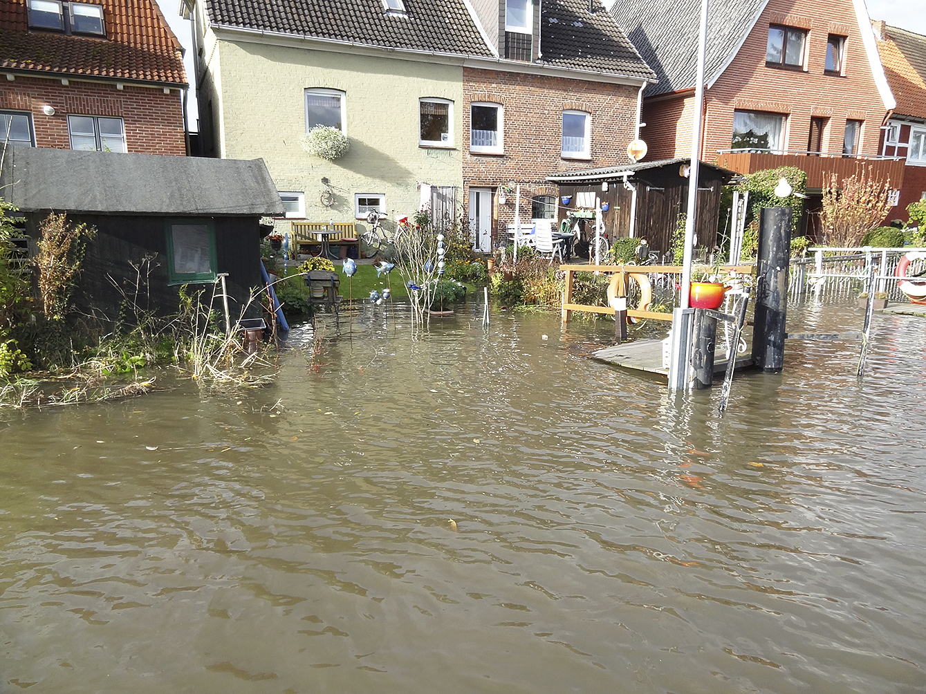 Überschwemmte Grundstücke
in Estebrügge