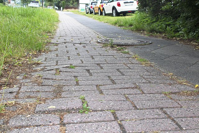 Der Geh- und Radweg entlang der Altländer Straße ist eine einzige Stolperfalle
