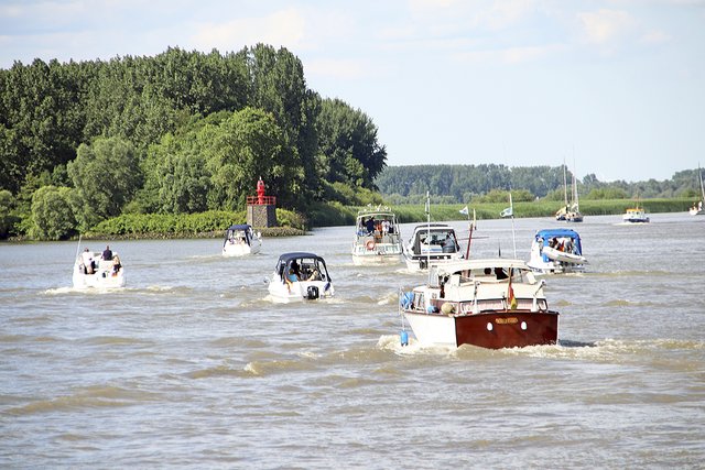 Die Boote nehmen nimmt Kurs auf Pagensand