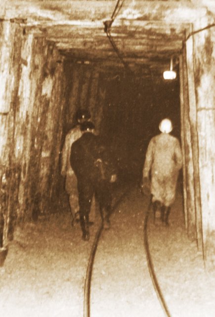 Die Stollen wurden mit
Holzbalken gesichert | Foto: Archiv Bergwerk Robertshall e.V.