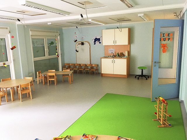 Blick in den Pavillon-Anbau am Kindergarten Maschen