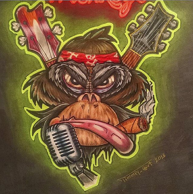 Wilder Affe als Band-Maskottchen