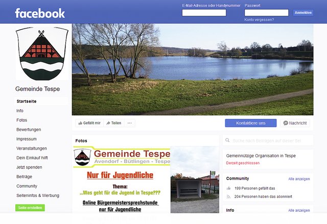 Auf Facebook bietet die Gemeinde Online-Sprechstunden anFotos: ce