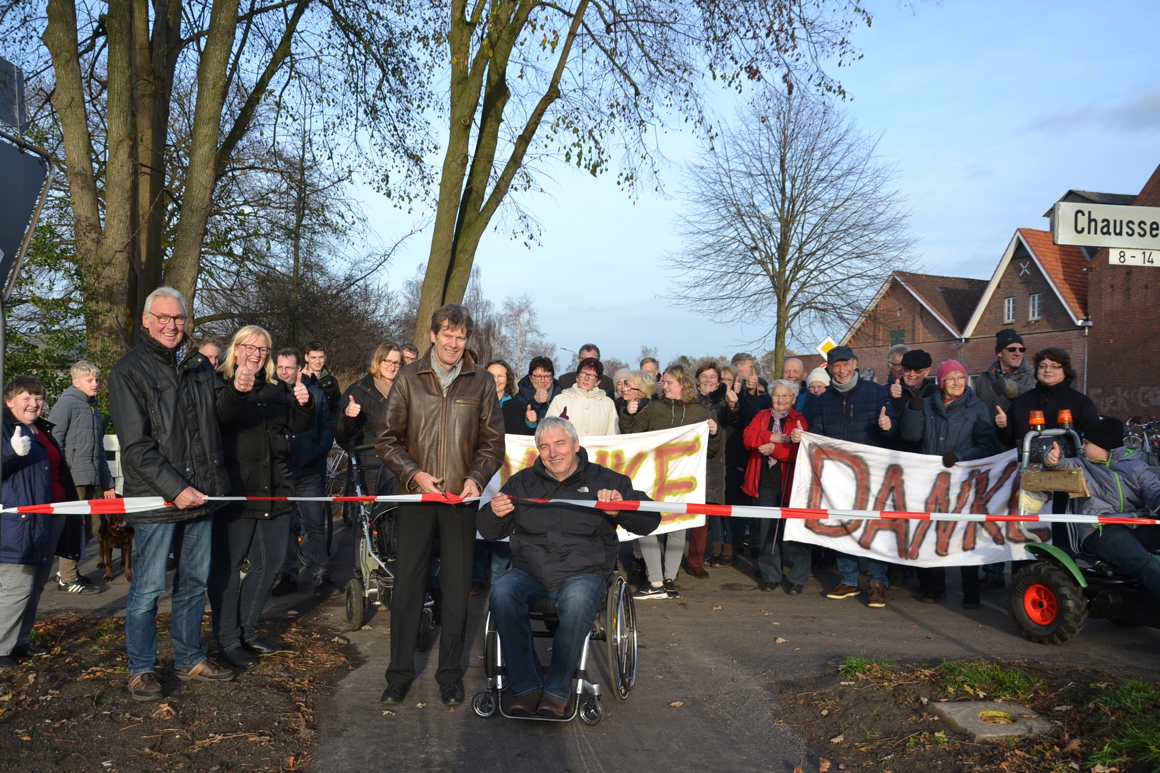 Ein großes Danke von der Bevölkerung aus Bokel für den neuen Radweg