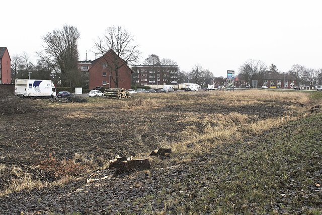 Auf diesem Areal soll das Gebäude gebaut werden. Die Bäume hat
Jens-Peter Ortzen (kl. Foto) bereits für den Bau fällen lassen Fotos: thl