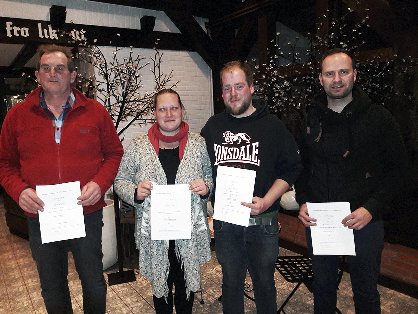 Die erfolgreichen Züchter (v. li.): Bernd Wannöffel, Janine Engler, Patrick Köhnecke und Joachim Dallmann
