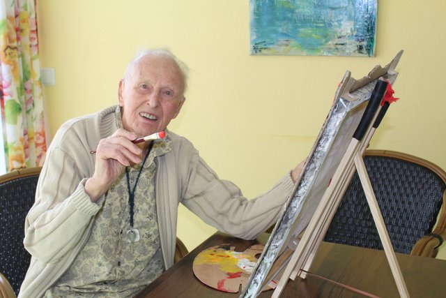 Gerhard Quast (94) malt am liebsten Landschaften 