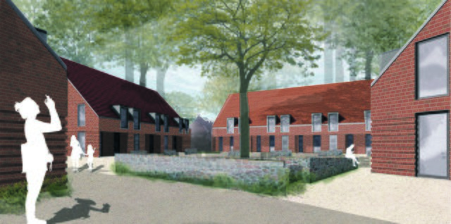 Der Siegerentwurf von Luise Hartung: Sie stellt sich auf dem Schützengelände einen öffentlichen Platz vor, der von Wohnbauten und einem Gemeinschaftshaus umgeben ist   Fotos: Hochschule 21 Buxtehude, ce