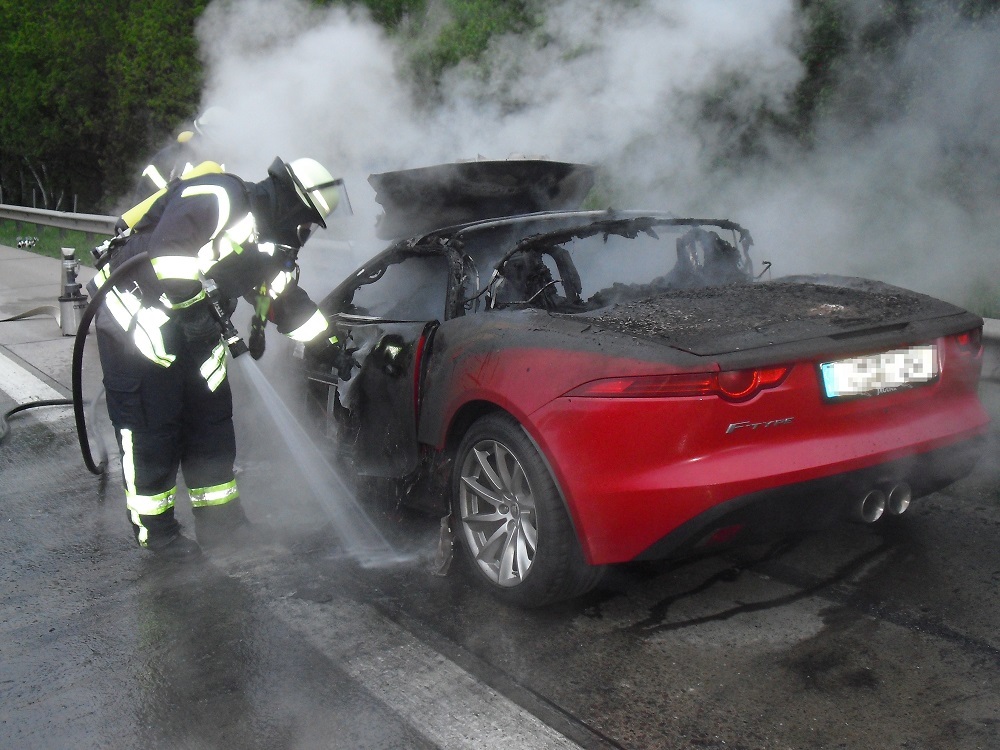 Der Jaguar brannte völlig aus