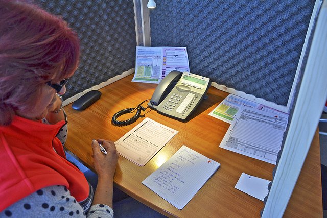 Ein Blick in die Telefonkabinen