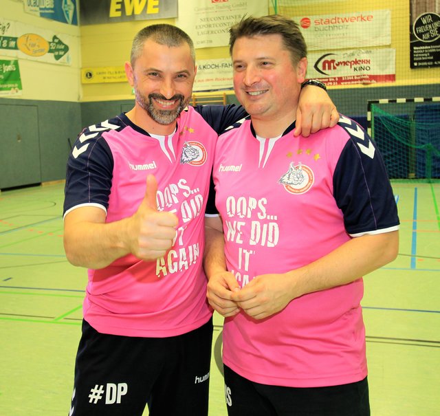 Das erfolgreiche Trainer-Duo der Luchse: Dubravko Prelcec (li.) und Matthias Steinkamp