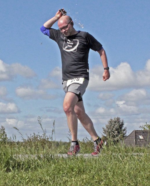 Eine kleine Erfrischung während des Halbmarathons