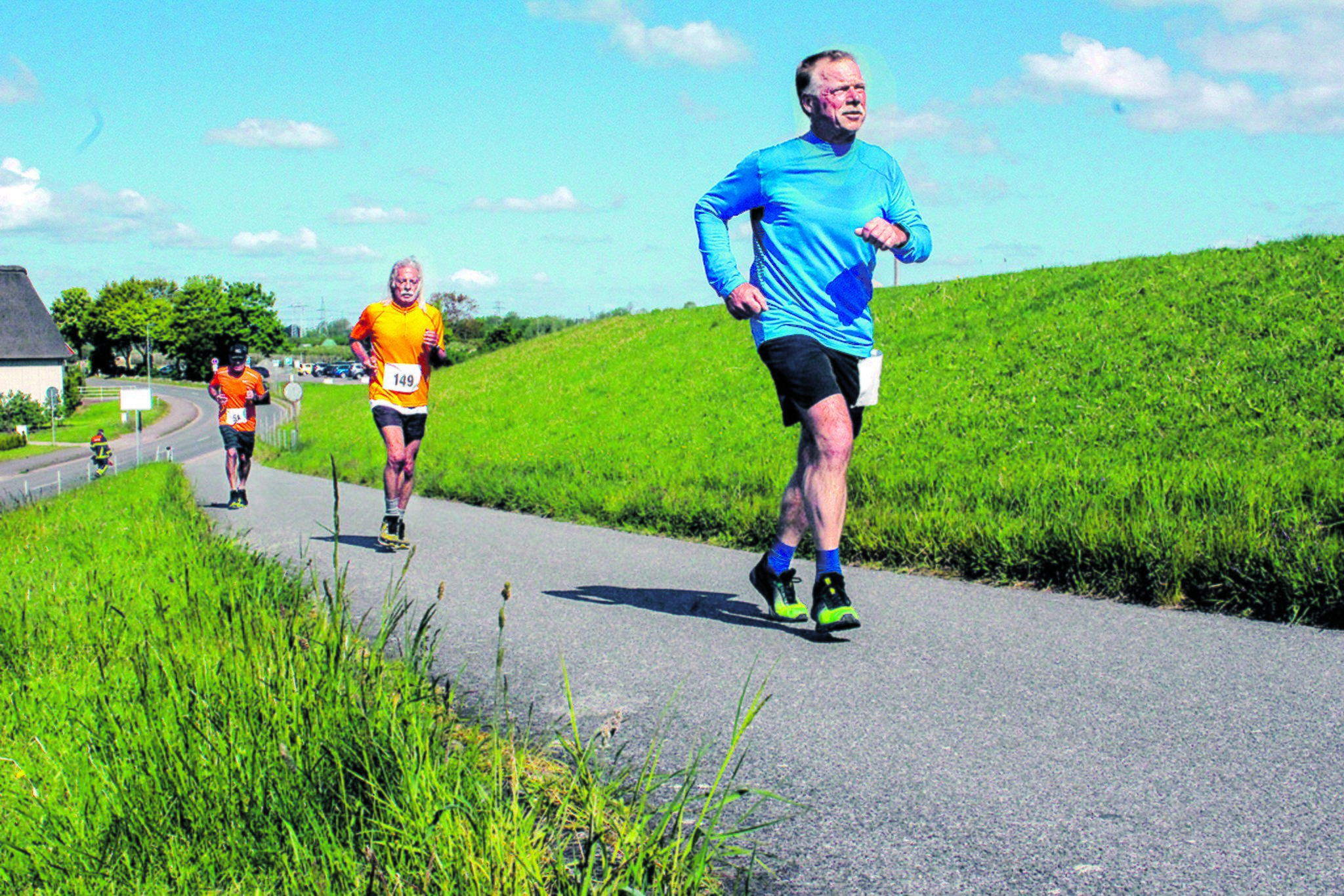 Beim Halbmarathon ging es auch über den Deich Foto: jab