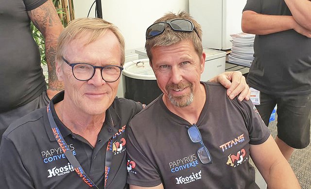 Andreas Steffen (re.) mit der Rallylegende Ari Vatanen