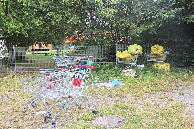 Auf diesem Privatgrundstück, das an den Kindergarten angrenzt, wird häufig illegal Müll entsorgt
